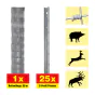 Wildzaun 50 m Set Taurus schwer - Höhe: 120 cm, inkl. 25 Pfosten, Horizontaldrähte: 10