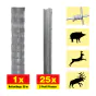 Wildzaun 50 m Set Taurus schwer - Höhe: 100 cm, inkl. 25 Z-Pfosten, Horizontaldrähte: 9