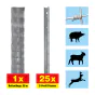 Schafzaun 50 m Set Taurus superschwer - Höhe: 100 cm, inkl. 25 Pfosten, Horizontaldrähte: 9