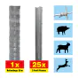 Schafzaun 50 m Set Taurus superschwer - Höhe: 140 cm, inkl. 25 Z-Pfosten, Horizontaldrähte: 11