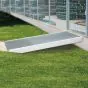 Alu Übergangsbrücke  - Wangenfarbe: Edelstahloptik, Länge: 400 cm, Breite: 109 cm, Gitterrost: 30 x 30 mm