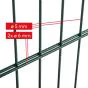 Doppelstabmattenzaun David 6/5/6 mm - Ausführung: grün beschichtet, Höhe: 123 cm, Länge: 251 cm