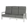 Sitzgarnitur Houston 3-Sitzer aus Aluminium - Aluminiumfarbe: weiß, Stofffarbe: dunkelgrau