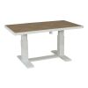 Gartentisch Houston aus Aluminium - Aluminiumfarbe: weiß, Tischplatte: Hochwertiges Verbundmaterial mit natürlicher Holzoptik, Maße: 1400 x 800 cm