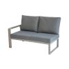 Loungesofa 2-Sitzer links Lissabon aus Aluminium - Aluminiumfarbe: graualuminium, Stofffarbe: dunkelgrau