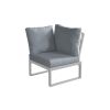 Loungeecksofa Lissabon aus Aluminium - Aluminiumfarbe: graualuminium, Stofffarbe: dunkelgrau