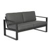 Gartensofa 2-Sitzer Madrid aus Aluminium - Farbe: anthrazit, Tiefe: 780 mm, Breite: 1550 mm, Höhe: 700 mm, Sitzhöhe: ca. 430 mm