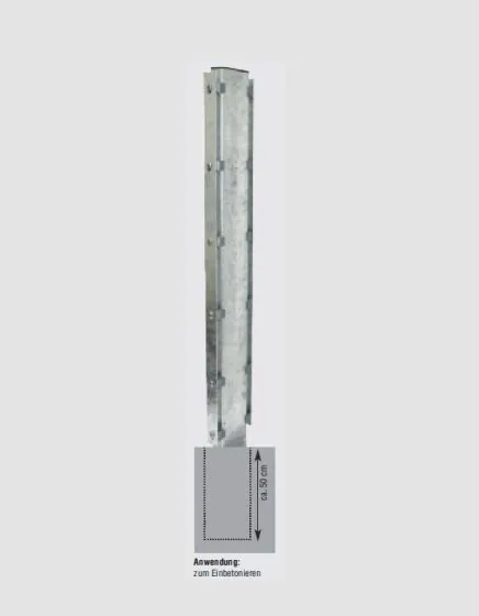 Pfosten für Gabionenwand Standard zum Einbetonieren - für Gabionenhöhe: 83 cm, Länge: 133 cm