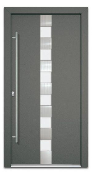 Aluminiumtür Mod. Jupiter - 1100 x 2100 mm (B x H) - Farbe: anthrazit, Anschlag: DIN-links