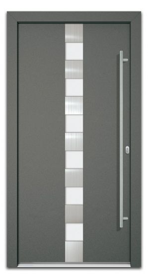 Aluminiumtür Mod. Jupiter - 1100 x 2100 mm (B x H) - Farbe: anthrazit, Anschlag: DIN-rechts
