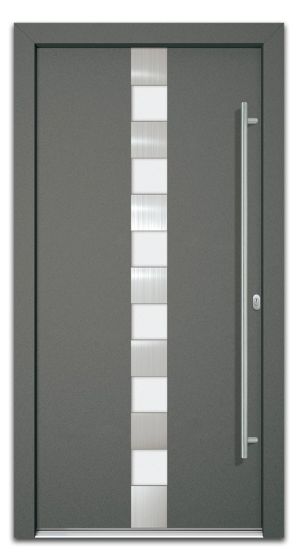 Aluminiumtür Mod. Jupiter - 1100 x 2100 mm (B x H) - Farbe: anthrazit, Anschlag: DIN-rechts