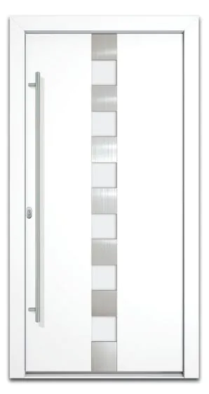 Aluminiumtür Mod. Jupiter - 1100 x 2100 mm (B x H) - Farbe: weiß, Anschlag: DIN-links