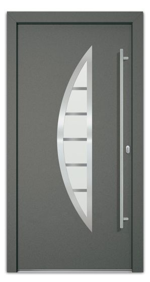 Aluminiumtür Mod. Luna - 1100 x 2100 mm (B x H) - Farbe: anthrazit, Anschlag: DIN-rechts