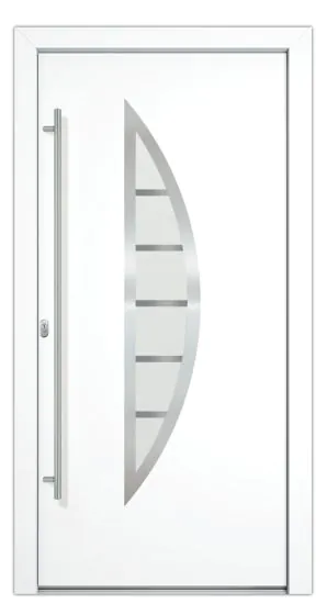 Aluminiumtür Mod. Luna - 1100 x 2100 mm (B x H) - Farbe: weiß, Anschlag: DIN-links