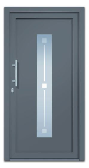 Aluminiumtür Mod. Merkur - 1100 x 2100 mm (B x H) - Farbe: anthrazit, Anschlag: DIN-links
