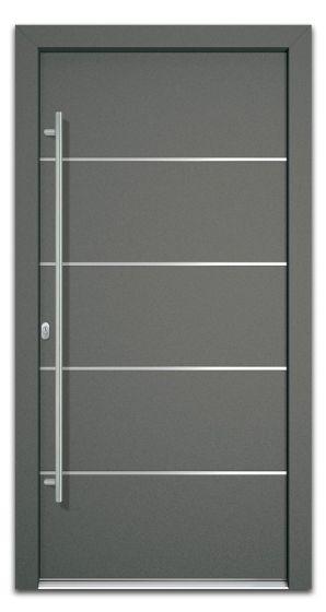 Aluminiumtür Mod. Saturn - 1100 x 2100 mm (B x H) - Farbe: anthrazit, Anschlag: DIN-links