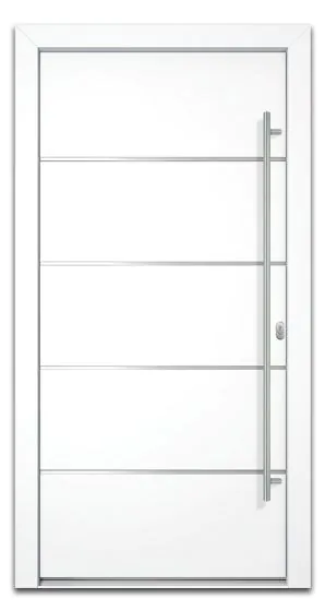 Aluminiumtür Mod. Saturn - 1100 x 2100 mm (B x H) - Farbe: weiß, Anschlag: DIN-rechts