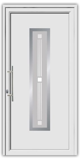 Aluminiumtür Mod. Alu Star 3 weiß - 1100 x 2100 mm (B x H), Anschlag: innen links - DIN links