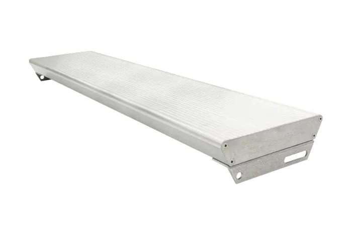 Aluminiumstufe rutschhemmend inkl. 2 Deckel & 2 Winkel und Schrauben - Ausführung: Natur, Breite: 1000 mm, Tiefe: 270 mm
