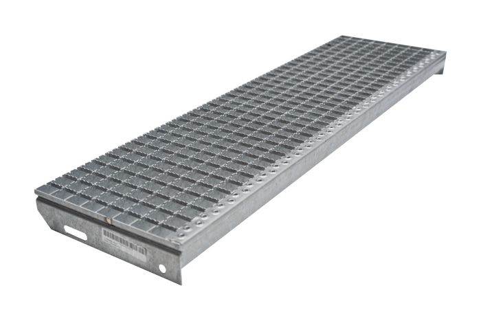Gitterrost-Stufen 30 x 30 mm, feuerverzinkt, rutschhemmend - Breite: 1100 mm, Tiefe: 305 mm