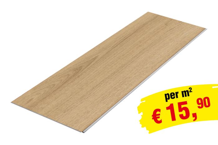 Laminatboden Clicksystem  - Modell: MONACO Eiche Dekor, Abmessung: 1292 x 193 x 7 mm
