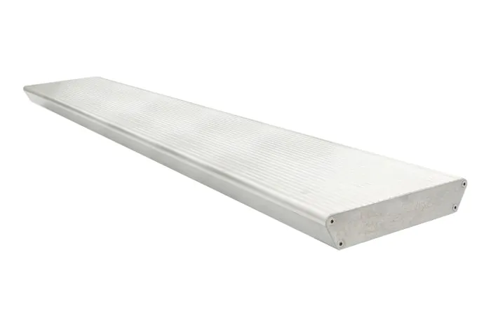 Aluminiumstufe rutschhemmend inkl. 2 Deckel und Schrauben - Ausführung: Natur, Breite: 1200 mm, Tiefe: 270 mm