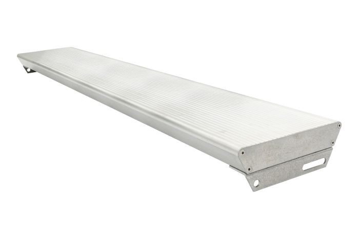 Aluminiumstufe rutschhemmend inkl. 2 Deckel & 2 Winkel und Schrauben - Ausführung: Natur, Breite: 1200 mm, Tiefe: 270 mm