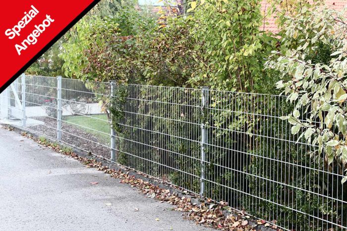 Gitterzaun Zaunset - verzinkt, 10 m, Höhe: 103 cm, Doppelstabmatten 6/5/6 Josef Steiner Gartenzaun Komplettset