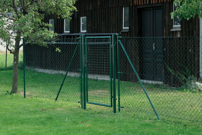 Zauntor Dingo 1-flügelig - Maße (H x B): 125 x 100 cm, Ausführung: grün beschichtet