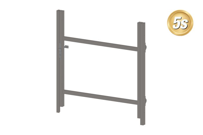 Alu Türrahmen 1-flügelig ohne Füllung (Profil: 63 mm) - Flügelhöhe: 900-1500 mm, Anschlag: links, Farbe: dunkelgrau 5S