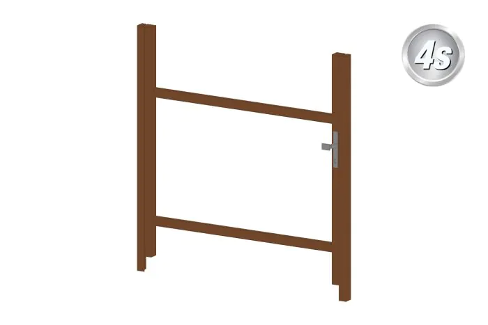 Alu Türrahmen 1-flügelig ohne Füllung (Profil: 63 mm) - Flügelhöhe: 940-1500 mm, Anschlag: rechts, Farbe: braun