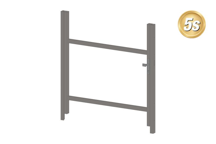 Alu Türrahmen 1-flügelig ohne Füllung (Profil: 63 mm) - Flügelhöhe: 900-1500 mm, Anschlag: rechts, Farbe: dunkelgrau 5S