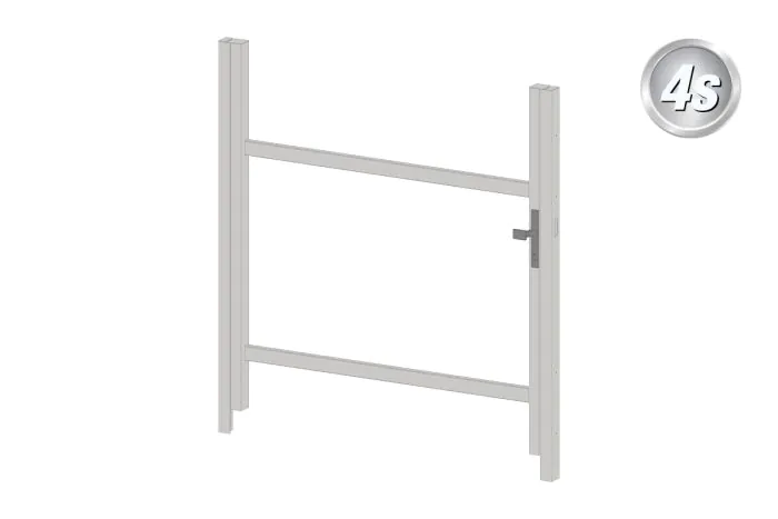 Alu Türrahmen 1-flügelig ohne Füllung (Profil: 63 mm) - Flügelhöhe: 940-1500 mm, Anschlag: rechts, Farbe: grau