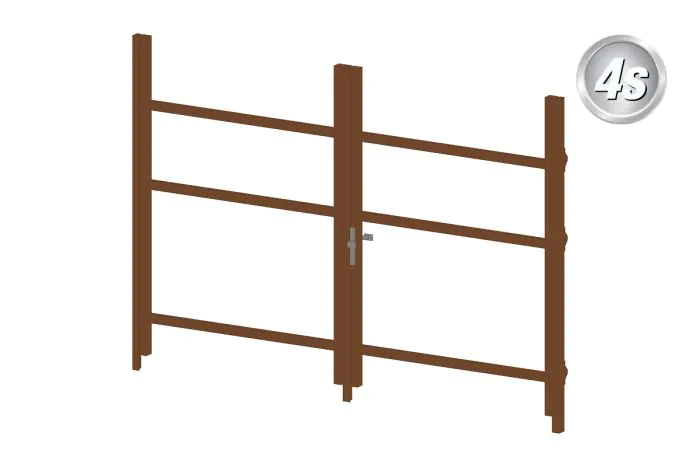 Alu Türrahmen 2-flügelig ohne Füllung (Profil: 85 mm) - Türhöhe: 1440-2000 mm, Anschlag: links, Farbe: braun