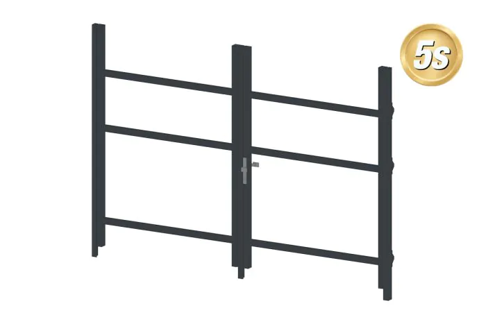 Alu Türrahmen 2-flügelig ohne Füllung (Profil: 63 mm) - Türhöhe: 1440-2000 mm, Anschlag: links, Farbe: anthrazit 5S