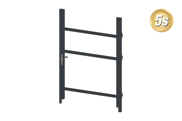 Alu Türrahmen 1-flügelig ohne Füllung (Profil: 63 mm) - Flügelhöhe: 1400-2000 mm, Anschlag: links, Farbe: anthrazit 5S