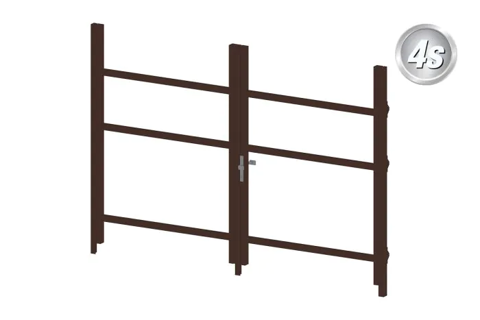 Alu Türrahmen 2-flügelig ohne Füllung (Profil: 63 mm) - Türhöhe: 1440-2000 mm, Anschlag: links, Farbe: schokobraun