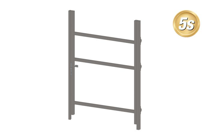 Alu Türrahmen 1-flügelig ohne Füllung (Profil: 85 mm) - Flügelhöhe: 1400-2000 mm, Anschlag: links, Farbe: dunkelgrau 5S