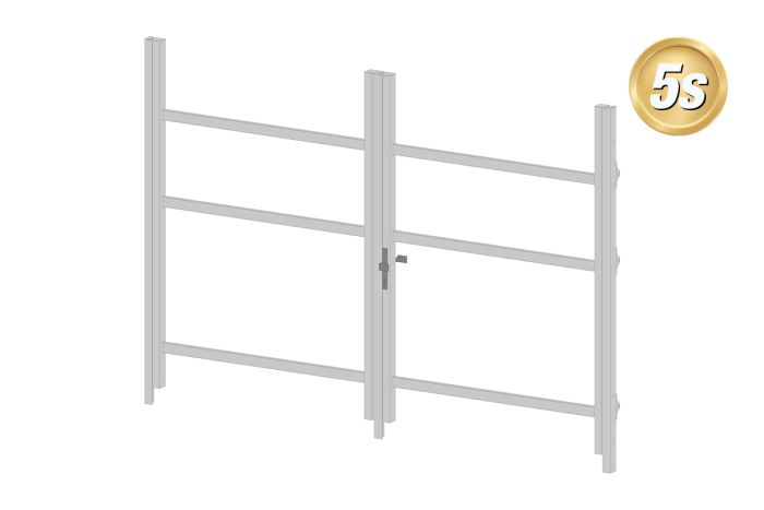 Alu Türrahmen 2-flügelig ohne Füllung (Profil: 85 mm) - Türhöhe: 1440-2000 mm, Anschlag: links, Farbe: grau 5S