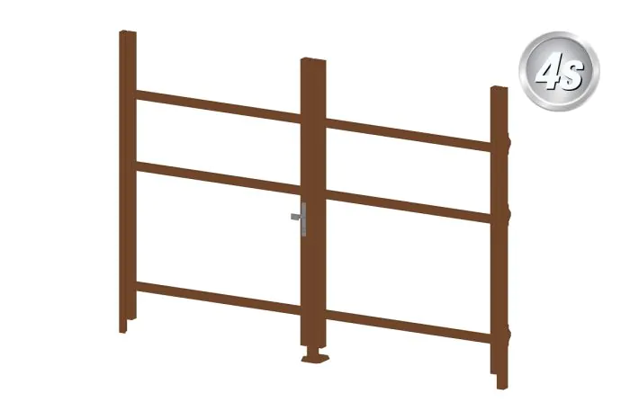 Alu Türrahmen 2-flügelig ohne Füllung (Profil: 63 mm) - Türhöhe: 1440-2000 mm, Anschlag: rechts, Farbe: braun