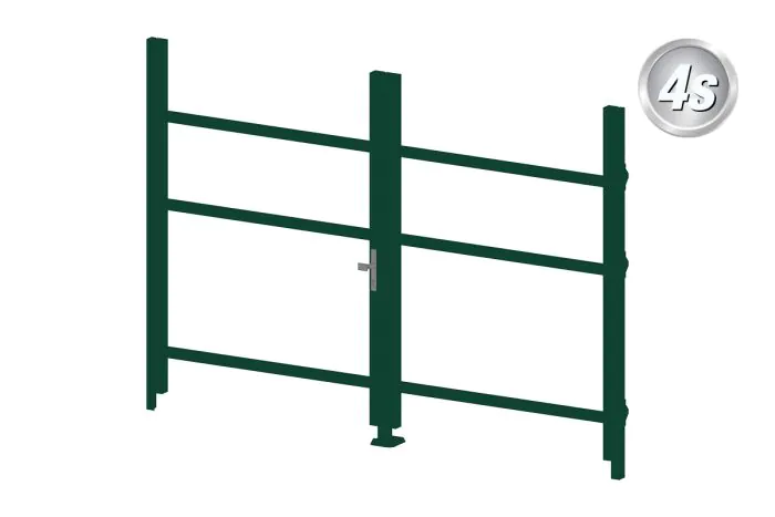 Alu Türrahmen 2-flügelig ohne Füllung (Profil: 63 mm) - Türhöhe: 1440-2000 mm, Anschlag: rechts, Farbe: grün