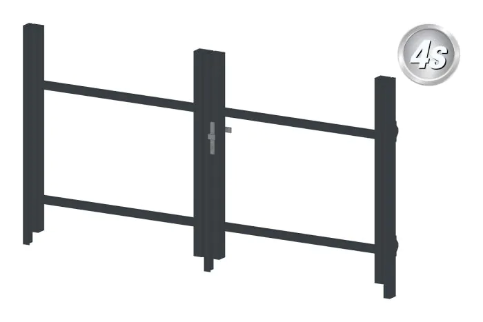 Alu Türrahmen 2-flügelig ohne Füllung (Profil: 63 mm) - Türhöhe: 940-1500 mm, Anschlag: links, Farbe: anthrazit