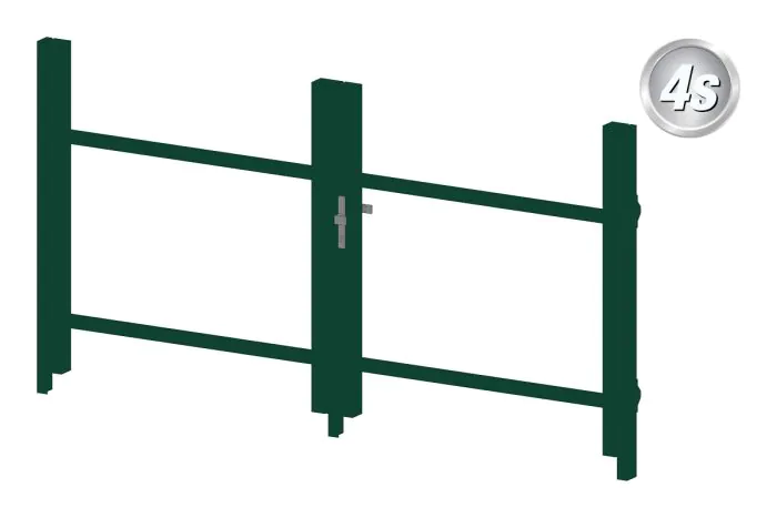 Alu Türrahmen 2-flügelig ohne Füllung (Profil: 63 mm) - Türhöhe: 940-1500 mm, Anschlag: links, Farbe: grün