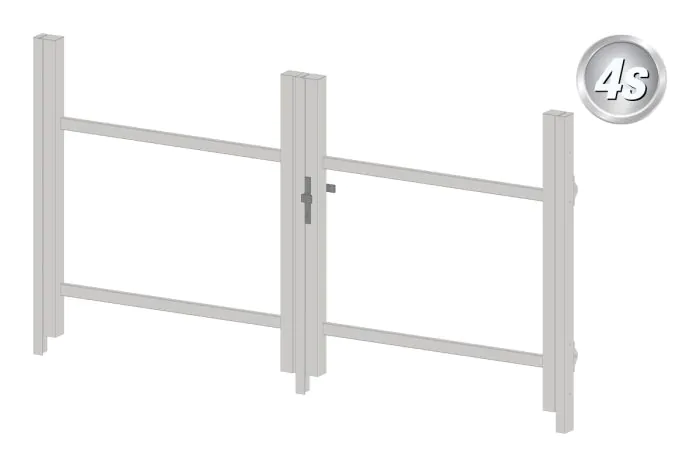 Alu Türrahmen 2-flügelig ohne Füllung (Profil: 85 mm) - Türhöhe: 940-1500 mm, Anschlag: links, Farbe: grau