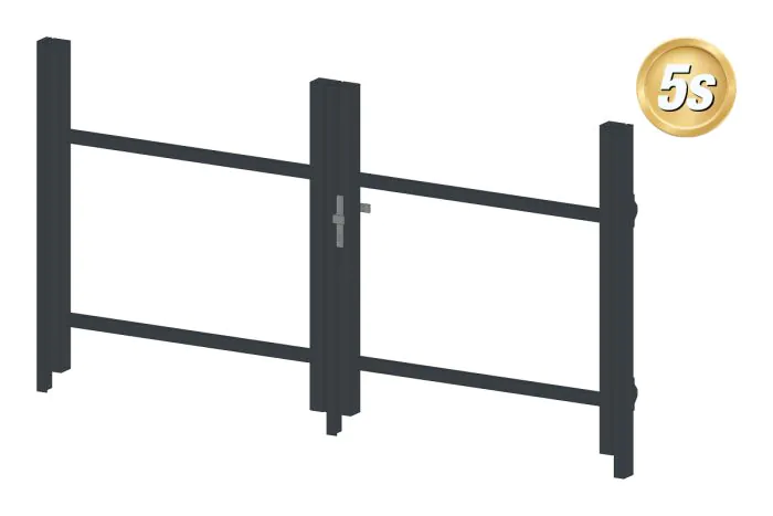 Alu Türrahmen 2-flügelig ohne Füllung (Profil: 63 mm) - Türhöhe: 940-1500 mm, Anschlag: links, Farbe: anthrazit 5S