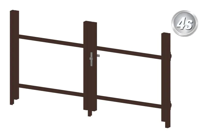 Alu Türrahmen 2-flügelig ohne Füllung (Profil: 85 mm) - Türhöhe: 940-1500 mm, Anschlag: links, Farbe: schokobraun