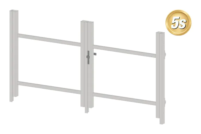 Alu Türrahmen 2-flügelig ohne Füllung (Profil: 85 mm) - Türhöhe: 940-1500 mm, Anschlag: links, Farbe: grau 5S