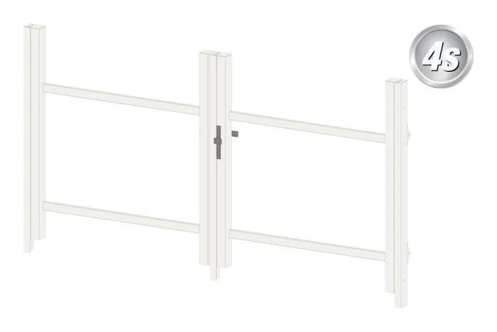 Alu Türrahmen 2-flügelig ohne Füllung (Profil: 85 mm) - Türhöhe: 940-1500 mm, Anschlag: links, Farbe: weiß