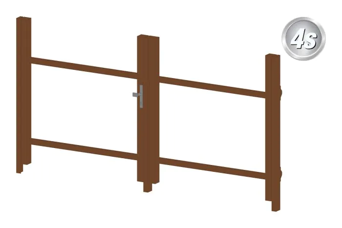 Alu Türrahmen 2-flügelig ohne Füllung (Profil: 63 mm) - Türhöhe: 940-1500 mm, Anschlag: rechts, Farbe: braun