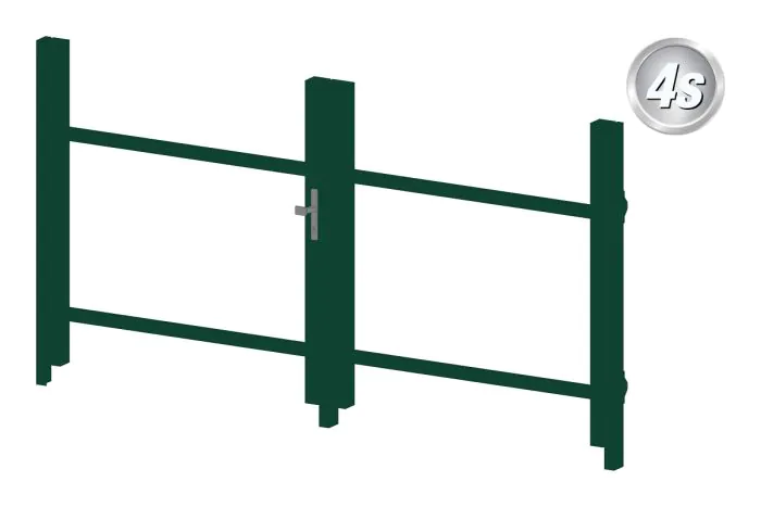 Alu Türrahmen 2-flügelig ohne Füllung (Profil: 85 mm) - Türhöhe: 940-1500 mm, Anschlag: rechts, Farbe: grün